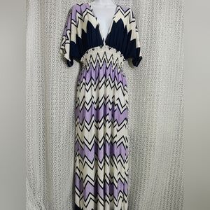 5th & Love Lavender and Navy Chevron Dress